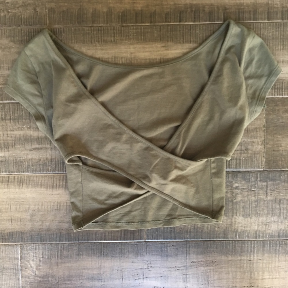Olive green crop top